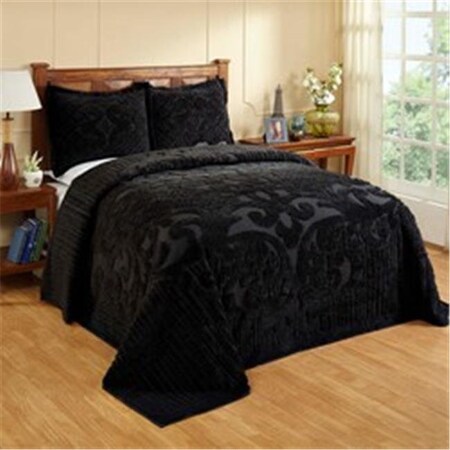 Better Trends Better Trends BSASDOBLK Ashton Cotton Bedspread; Black - Full & Double Size BSASDOBLK